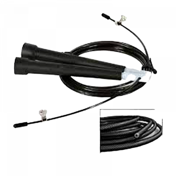 CUERDA DE CROSSFIT AJUSTABLE DE GUAYA CON MANGO PLASTICO TAMAÑO 3000*3mm