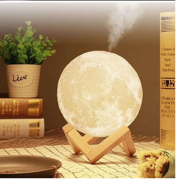 HUMIDIFICADOR DIFUSOR DE AROMA LAMPARA LUNA  + ESENCIA 30ML LUNESENC1