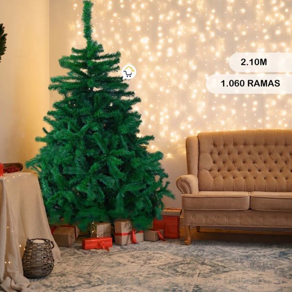 ÁRBOL NAVIDAD SINGAPUR TUPIDO 2.10 M 1.060 RAMAS SIN210