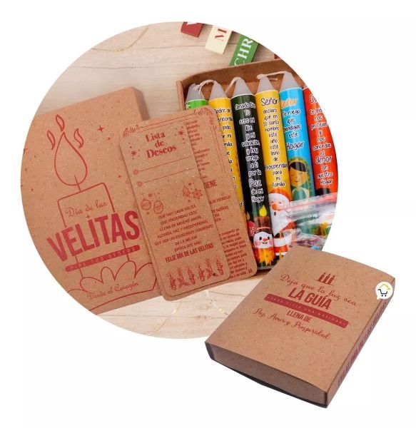 KIT DÍA DE LAS VELITAS CAJA RITUAL NAVIDAD DESEOS KDV01