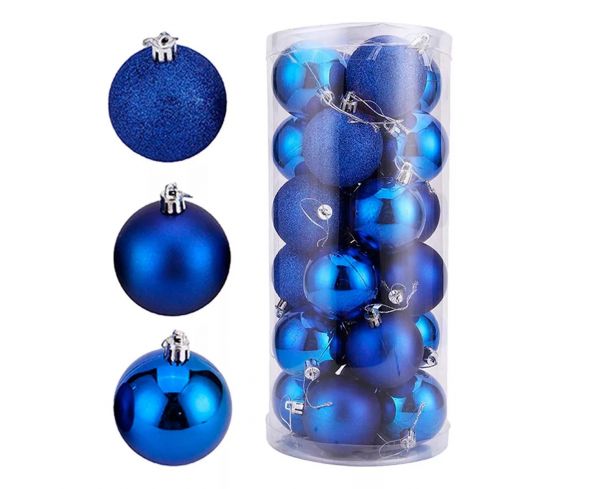 JUEGO DE 24 BOLAS 4CM NAVIDAD PARA ÁRBOL NAVIDAD COLORES