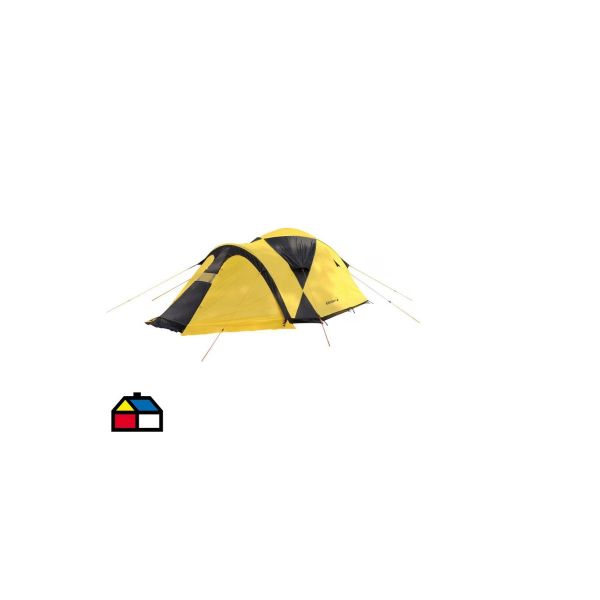 Carpa Camping 6 Personas Multicolor. Azul y amarilla