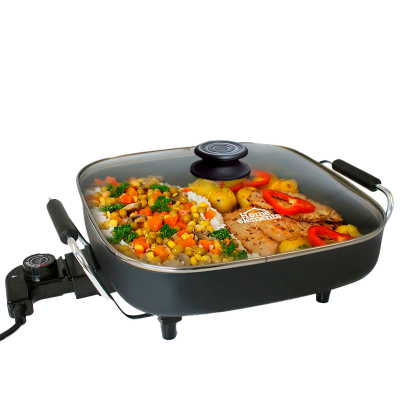 SARTEN ELECTRICO CUADRADO 30X30CMS TAPA VIDRIO HE116B3030