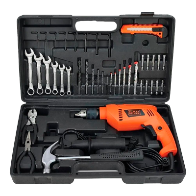 TALADRO BLACK&DECKER HD565K 1/2" PERCUTOR VARIABLE + 40PZS
