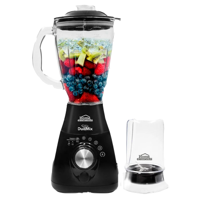 LICUADORA DUO MIX NEGRA VASO DE VIDRIO4 VEL+PULSO 550 V/VIDRIO C/PICATODO