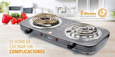 ESTUFA ELECTRICA GRIS TURQUESA 2 PUESTOS         
