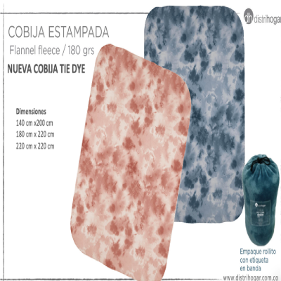 COB FLANNEL FLEECE TIE DYE 180X220 180G1