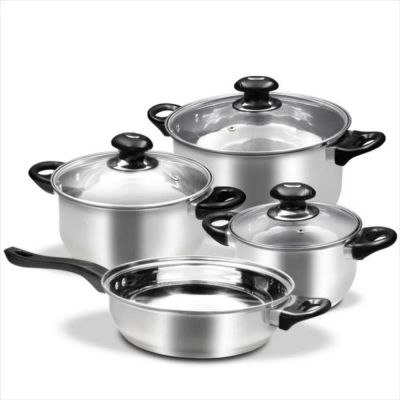 BATERIA DE 7 PZ ACERO INOX TAPA VIDRIO HE1